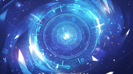 青い魔法陣の光の輪　generative ai