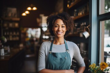 Sticker - Portrait of a smiling woman small business owner