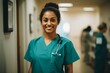© CojanAI - Portrait of a young nurse in scrubs at hospital