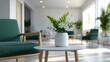 © Nattapol - cozy and inviting nursing home environment featuring green chair and stylish table with potted plant. bright, airy space promotes comfort and tranquility for residents