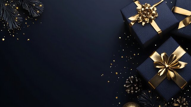 Elegant Christmas Gift Boxes with Space for Text