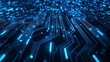 © Korawan - Abstract blue neon lines in digital circuitry pattern, AI Generative