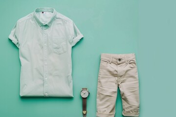 ai generative shirt, watch and shorts suit