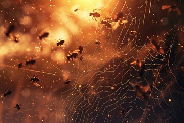 ai generative fly trapped in spider web