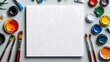 © FarhaStock - A blank canvas is accompanied by paint and brushes, ready for a burst of artistic creativity.