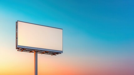 Sticker - Blank Billboard Against Sunset Sky.