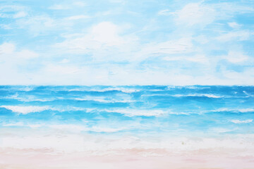 Poster - Serene beach with blue waves