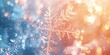© pham - The delicate structure of a snowflake shines brightly against a blurred backdrop of colorful lights during winter
