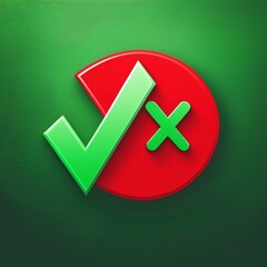 yes and no buttons, green check mark, Green checkmark and red x sign