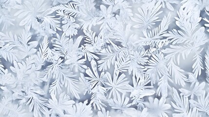 Canvas Print - Delicate frost patterns on a window pane create an intricate design.