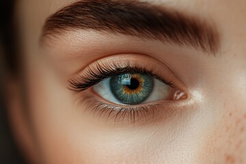 Wall Mural - Macro photo of woman eye with beautiful eye makeup