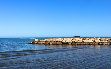  Seascape in sunny day in Malaga, Spain