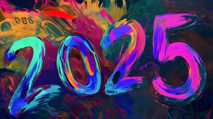 Poster - A colorful, abstract image of the year 2025.
