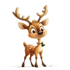 Wall Mural - A playful little elk with a tiny bell and a cheerful expression