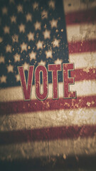 Wall Mural - Vote Text Overlaying American Flag