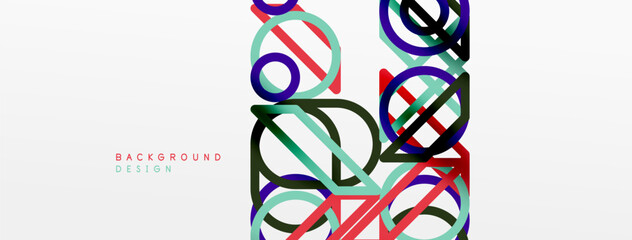Aufkleber - Abstract background - colorful circle lines technology or business digital template