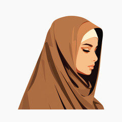 Wall Mural - Elegant woman in brown hijab