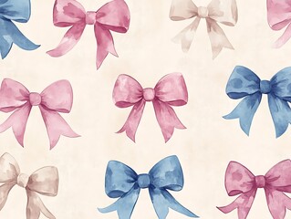 Wall Mural - pattern with bows