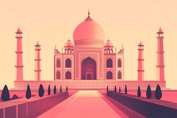 Wall Mural - taj mahal at sunset