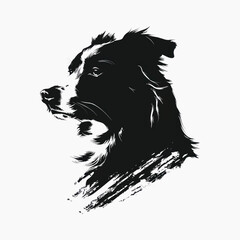 Poster - Artistic black and white dog