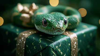 A green snake. 