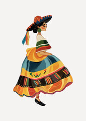 Wall Mural - Colorful traditional Mexican dancer