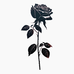 Wall Mural - Elegant black rose silhouette design