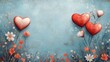 © Aliaksandra - a cute design featuring hand-drawn hearts and flowers as a backdrop for a womens day greeting card banner, giving it a charming appeal