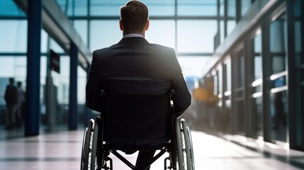 Canvas Print - Businessman in Wheelchair