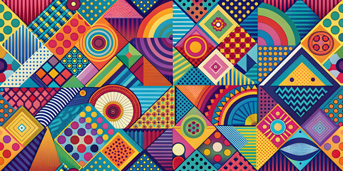 Wall Mural - Vibrant and abstract geometric design with colorful shapes and patterns, abstract, geometric, vibrant, colorful, design, pattern