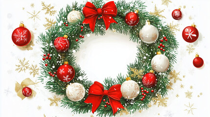 Poster - Christmas wreath illustration