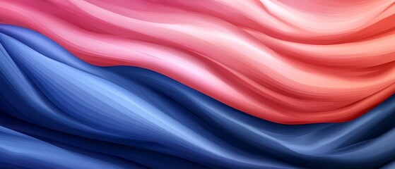 Wall Mural -  A red, blue, and pink background with a wavy design at the bottom