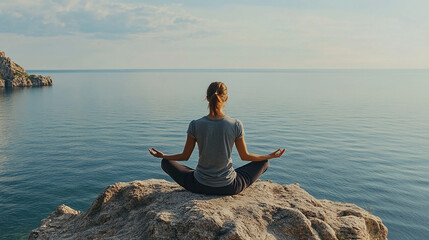 Wall Mural - a healthy lifestyle combines physical activity with mental relaxation techniques for a harmonious li