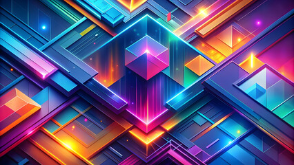 Abstract wallpaper with futuristic geometric shapes and vibrant colors, abstract,wallpaper, background,geometric, shapes