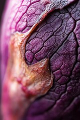 Wall Mural -  A tight shot of a purple flower with a brown mark on the tip of its stamen