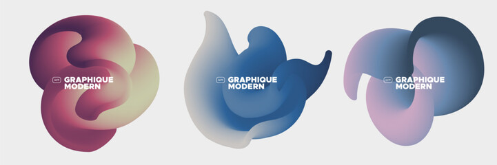 Poster - Fluid shapes with gradient color. Modern badges set. 
