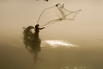 fogs over lake