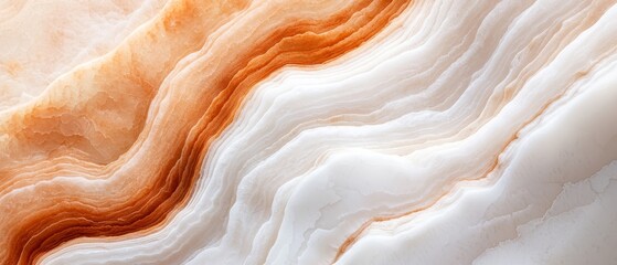 Wall Mural -  A close-up of an orange and white striped pattern on a paper resembling a wave