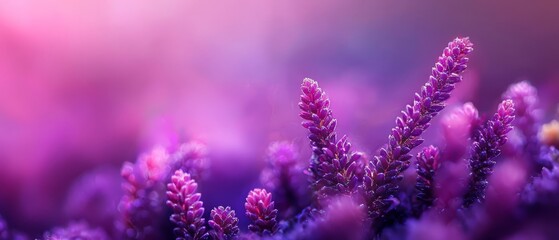 Sticker -  A tight shot of a blooming cluster of flowers, with a backdrop softly blurred in shades of pink and purple