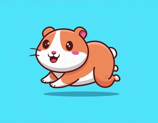 Wall Mural - Cute Hamster Running Vector