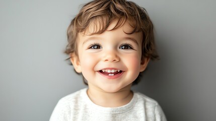 Sticker - A baby with blonde hair and blue eyes smiles for the camera.