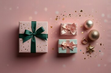 christmas gift box with ribbon