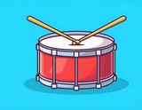 drum snare with sticks music cartoon vector