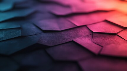 Poster - This image shows a series of soft geometrical tiles with smooth gradients that transition from pink to blue, delivering a serene and modern artistic effect.