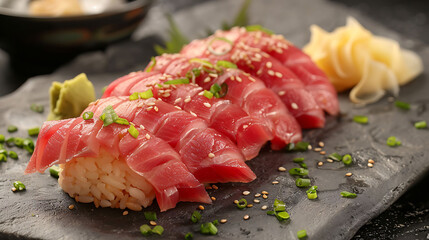 A Colorful Display Of Sushi On A Plate