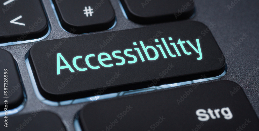 Foto de Stock Illuminated keyboard with a labeled key - Accessibility ...