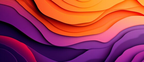 Wall Mural - A colorful, abstract painting with purple and orange stripes