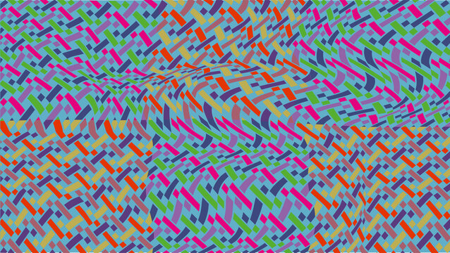 waped pop art patten on blue background