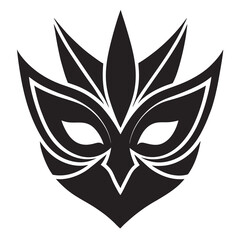 Sticker - Masquerade mask silhouette vector illustration