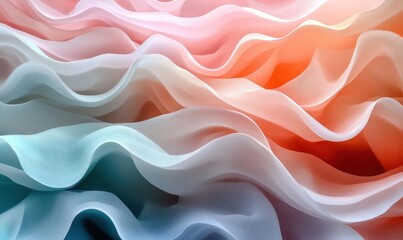 Poster - Abstract Waves of Pastel Hues with Soft Gradient Colors